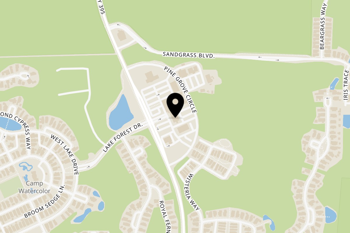 Map showing the location of Pizza by the Sea WaterColor on 88 Watercolor Way in Santa Rosa Beach
